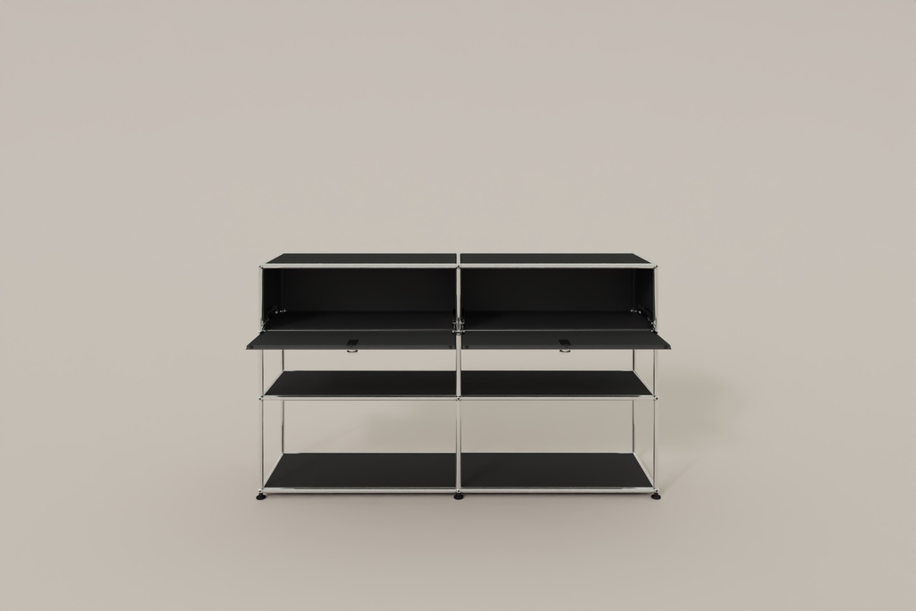 USM Haller Highboard mit 2 Klapptüren und 2 offenen Ebenen Produktbild
