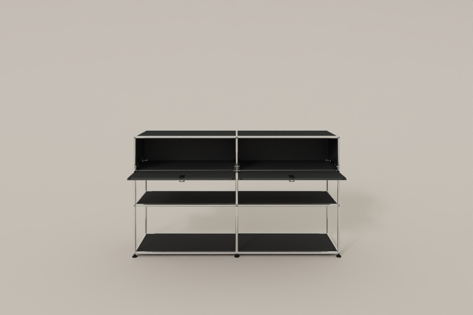 USM Haller Highboard mit 2 Klapptüren und 2 offenen Ebenen Produktbild