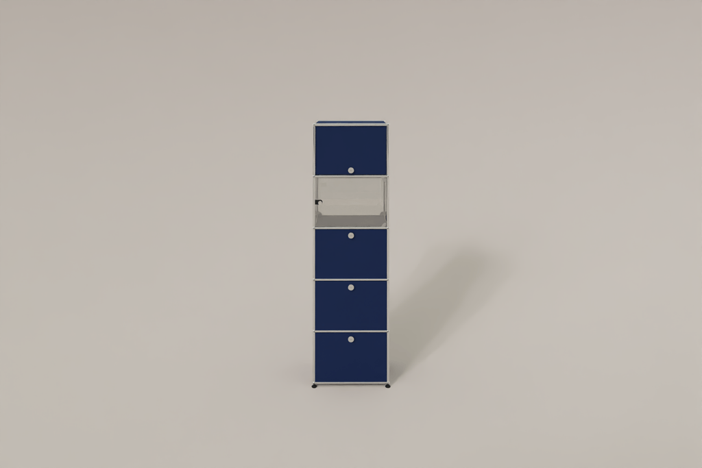 USM Haller schmales Regal mit Glasabteil Produktbild