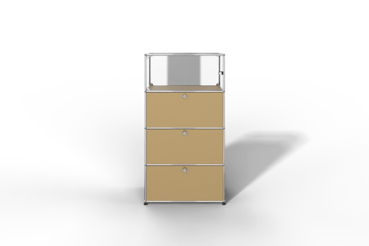 USM Haller Regal, 3 Klapptüren, 1 Vitrinen-Element Produktbild