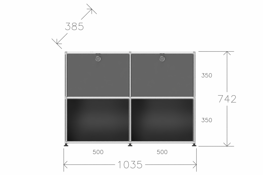 USM Haller Sideboard, mit 2 Klapptüren von Paul Schärer & Fritz Haller Produktbild
