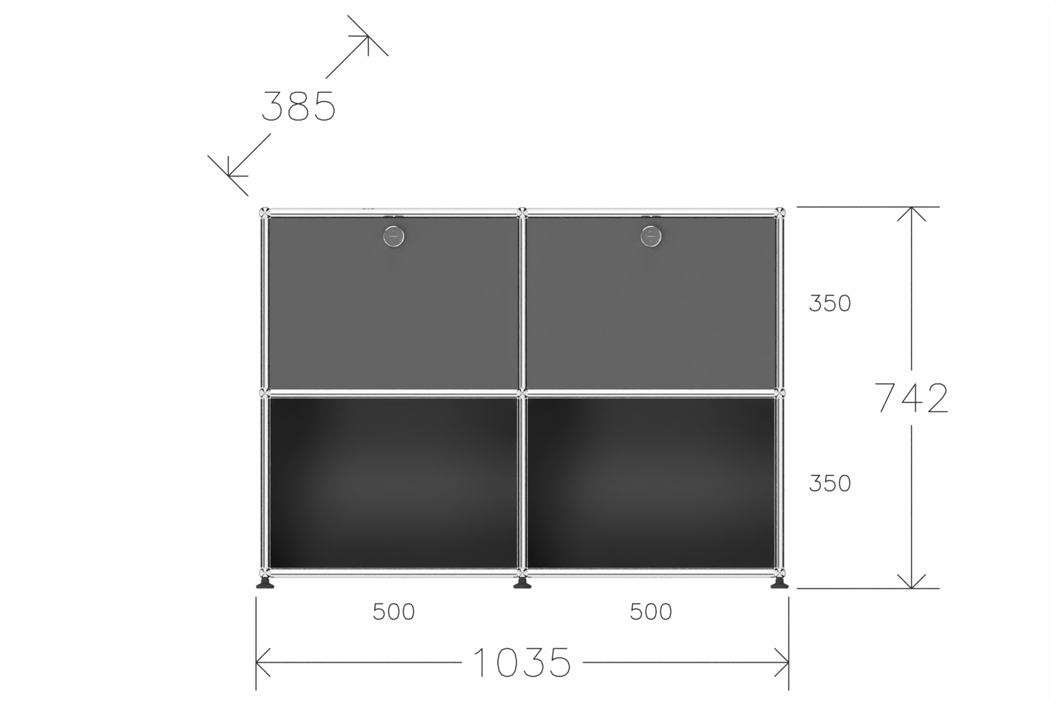 USM Haller Sideboard, mit 2 Klapptüren von Paul Schärer & Fritz Haller Produktbild