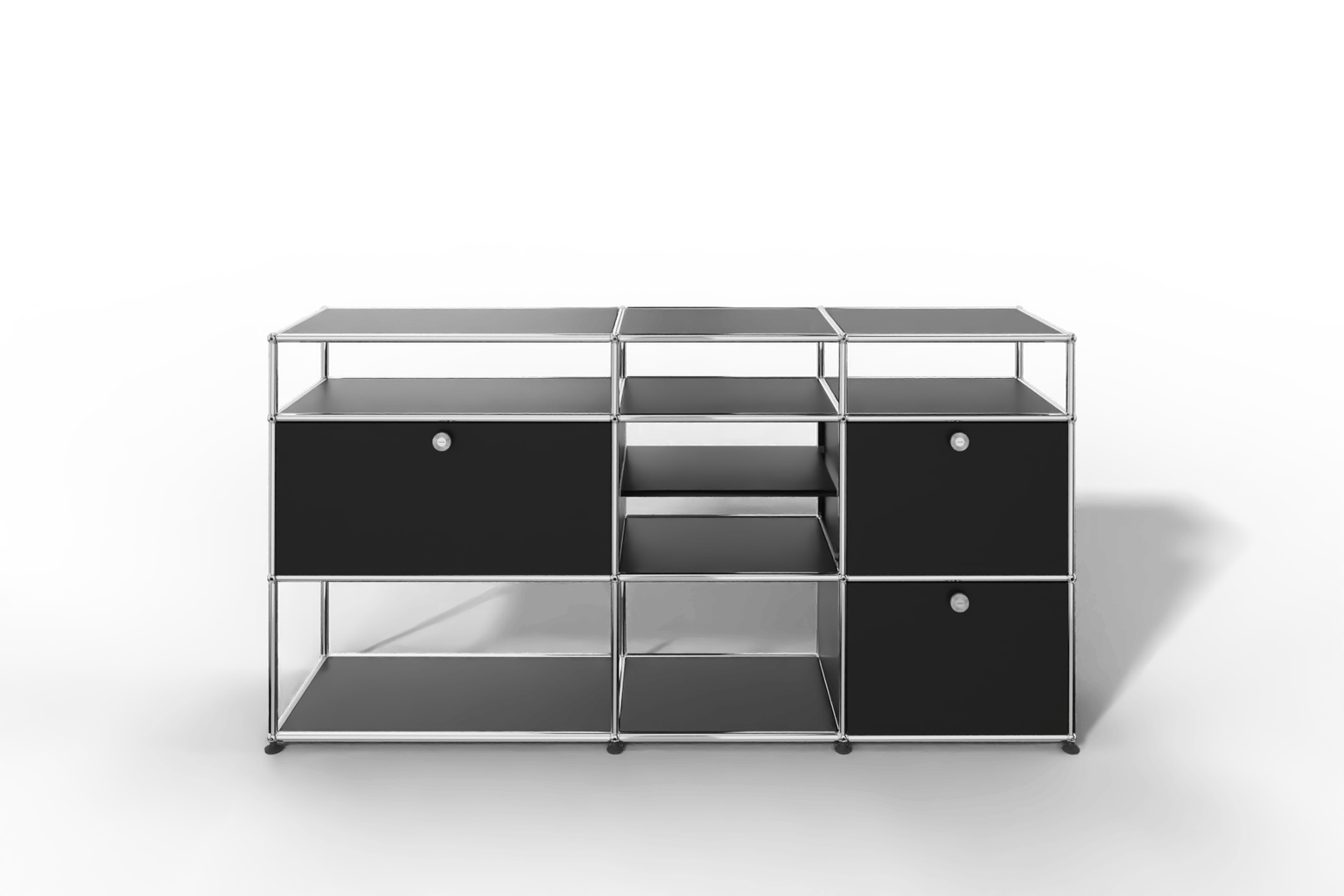 Sideboard mit offenen Elementen und Klapptüren Produktbild