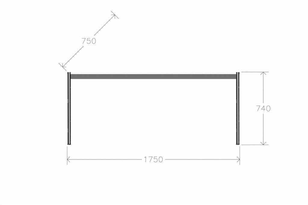 USM Haller Glastisch, Tiefe 750 mm, Länge wählbar Produktbild