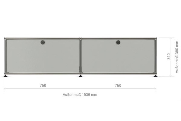USM Haller Lowboard mit 2 Klapptüren in Braun, Ausstellungsstück Produktbild
