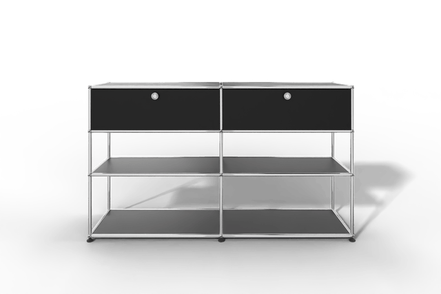 USM Haller Highboard mit 2 Klapptüren und 2 offenen Ebenen