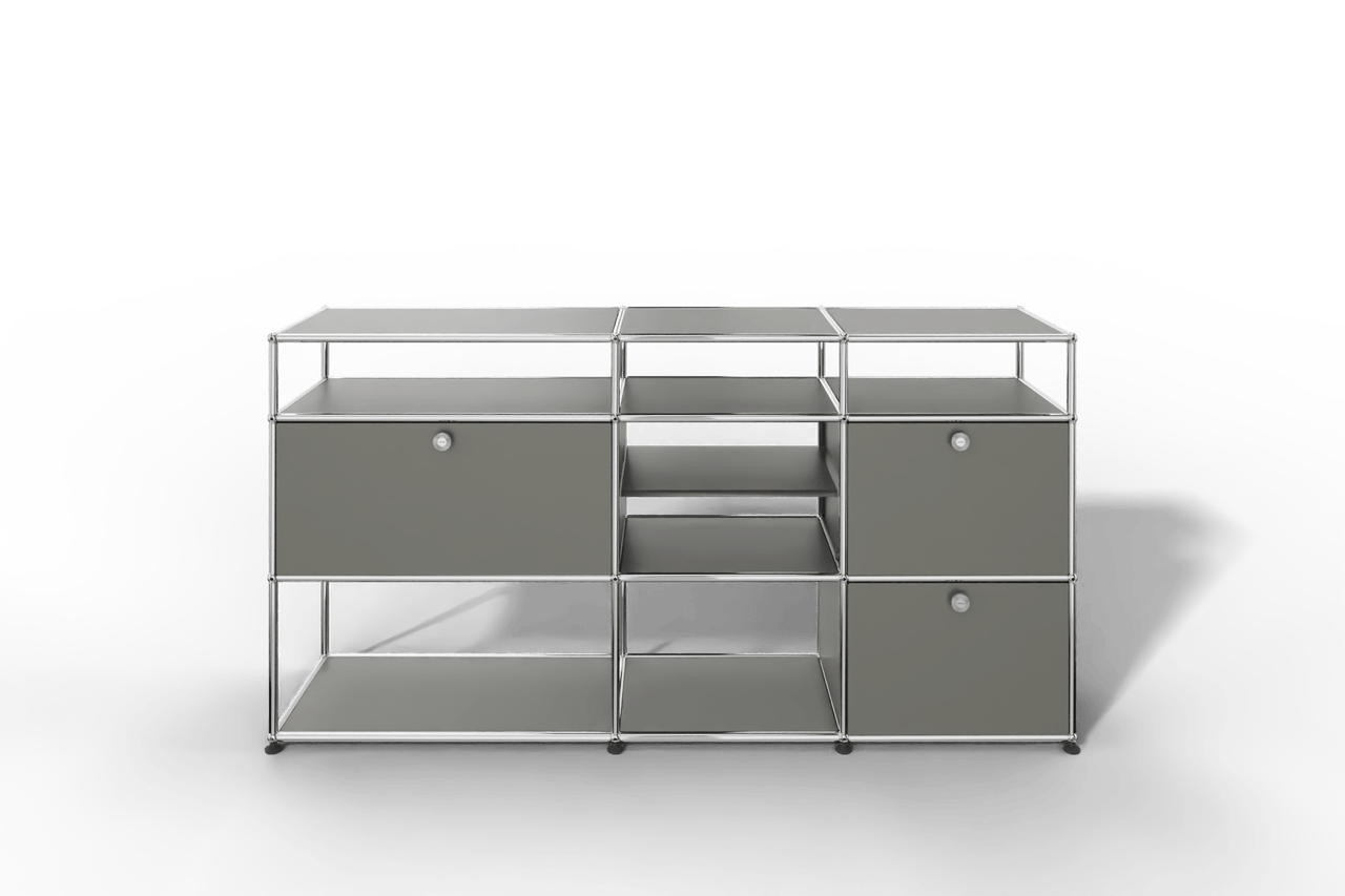 Sideboard mit offenen Elementen und Klapptüren Produktbild