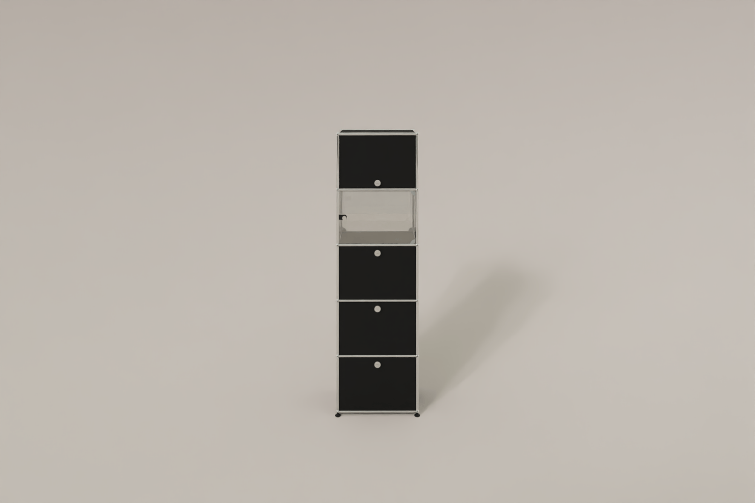 USM Haller schmales Regal mit Glasabteil Produktbild