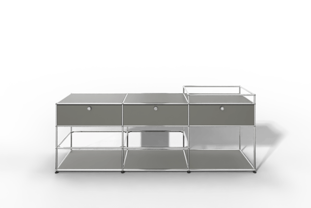 Sideboard mit 3 Klapptüren und offenen Fächern Produktbild