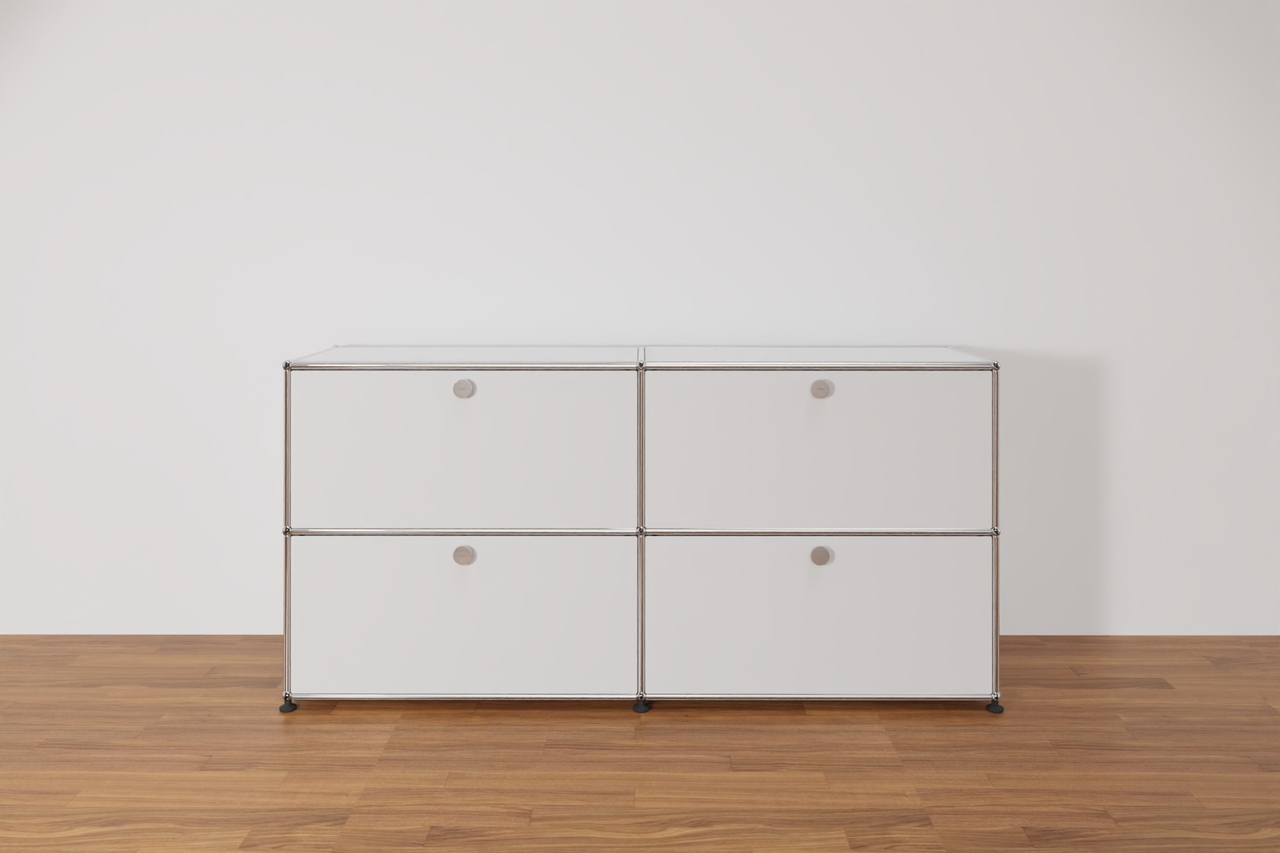 Original USM Haller Sideboard mit 4 Klapptüren in 24-reinweiss Produktbild