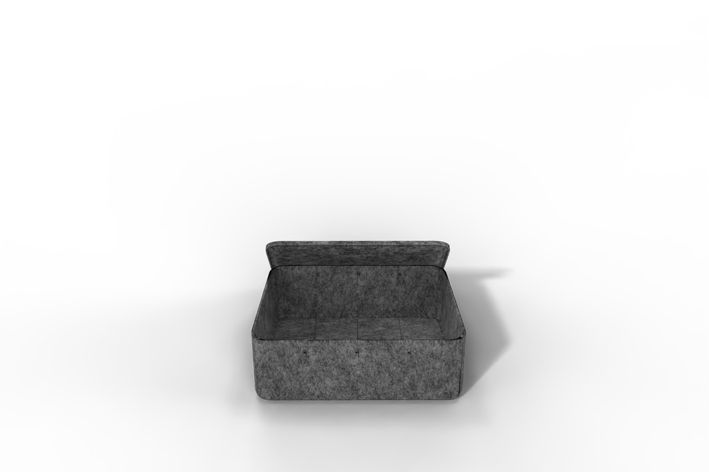 USM Inos Box tief, 250 mit Tablett - wählbar in Anthrazit oder Hellgrau Produktbild