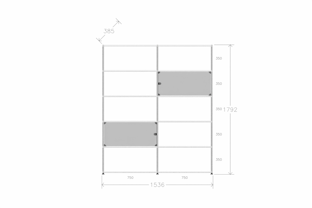 USM Haller Glasvitrine mit 2 Glastüren Produktbild