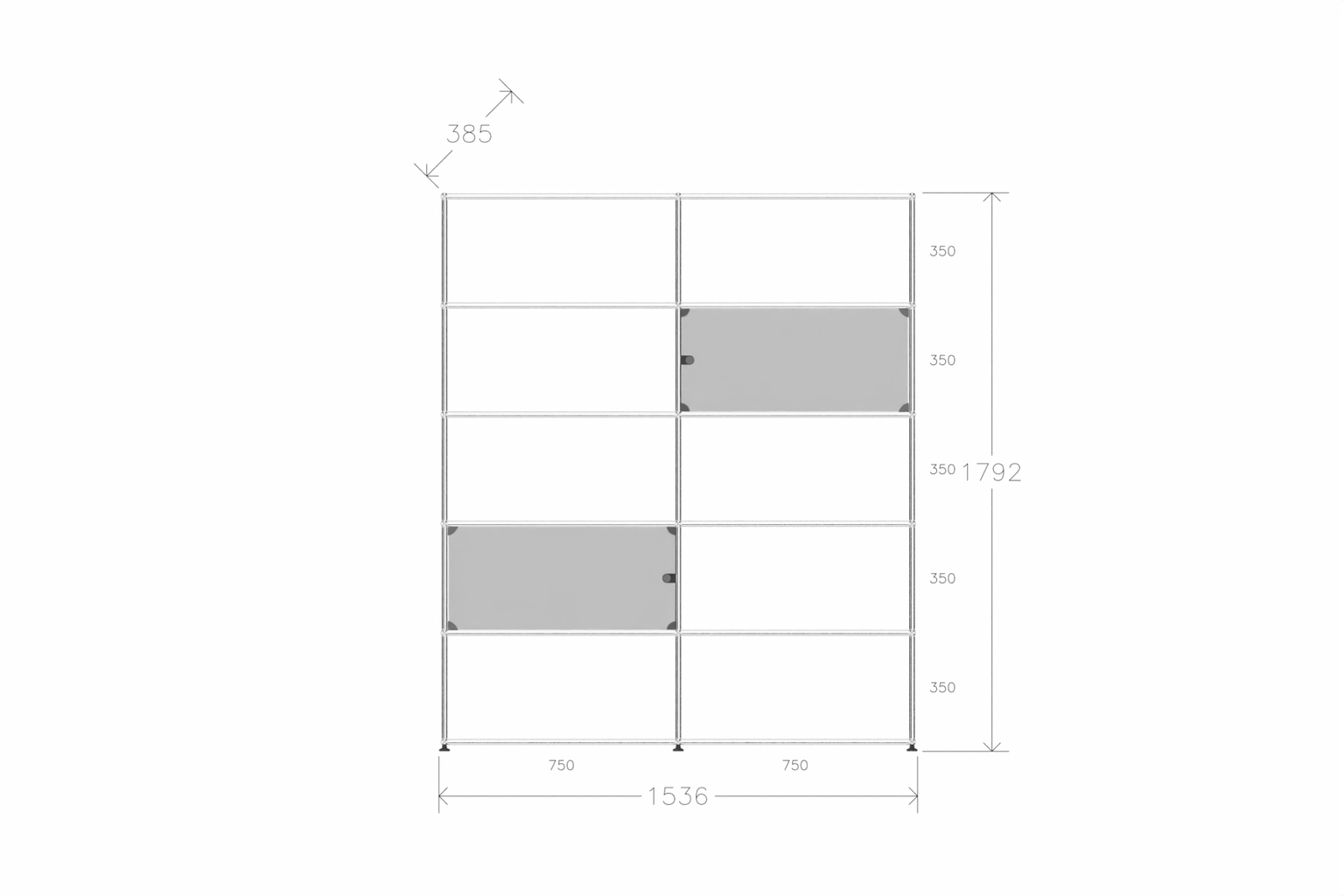 USM Haller Glasvitrine mit 2 Glastüren Produktbild