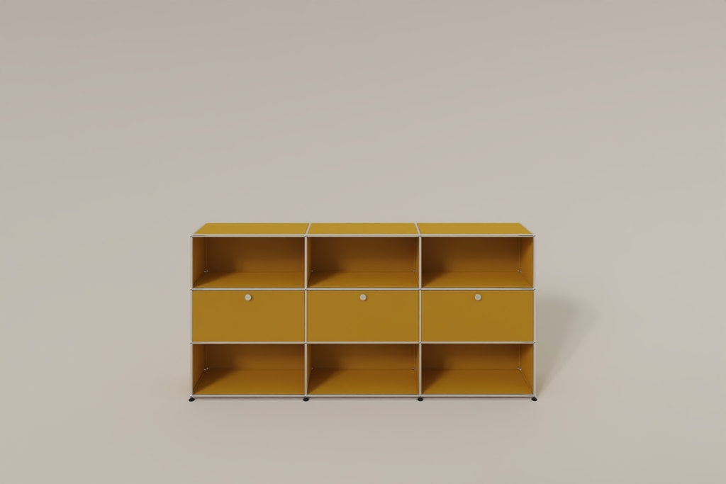 USM Haller Highboard mit 3 Klapptüren und 6 offenen Fächern Produktbild