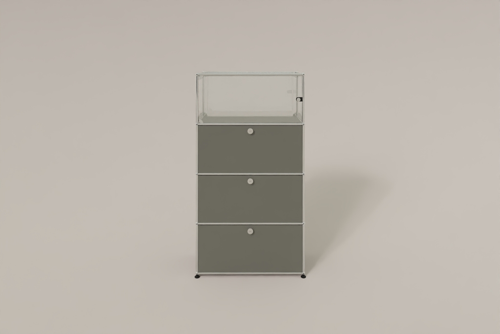 USM Haller Regal, 3 Klapptüren, 1 Vitrinen-Element Produktbild