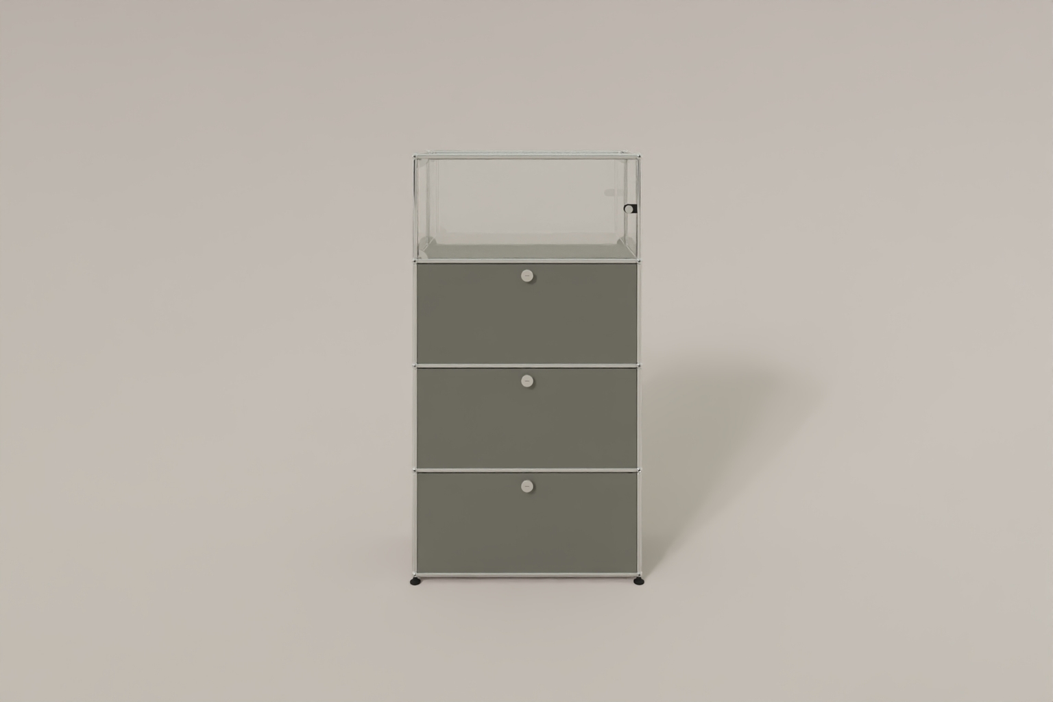 USM Haller Regal, 3 Klapptüren, 1 Vitrinen-Element Produktbild