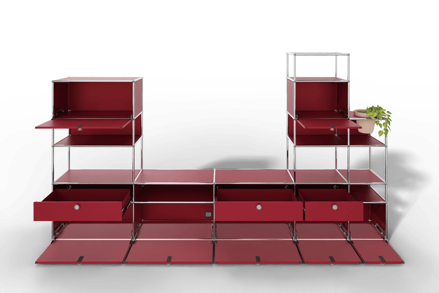 Regalwand mit Pflanzeneinsatz, offene und geschlossene Fächer kombiniert  Produktbild