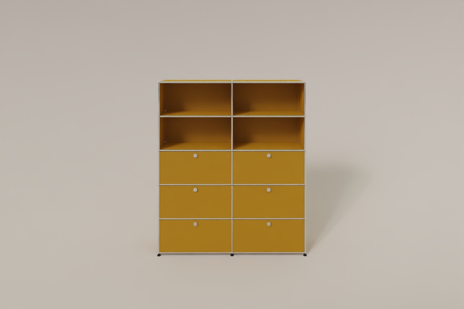 USM Haller Schrank/Regal mit 6 Klapptüren und offenen Fächern. Produktbild