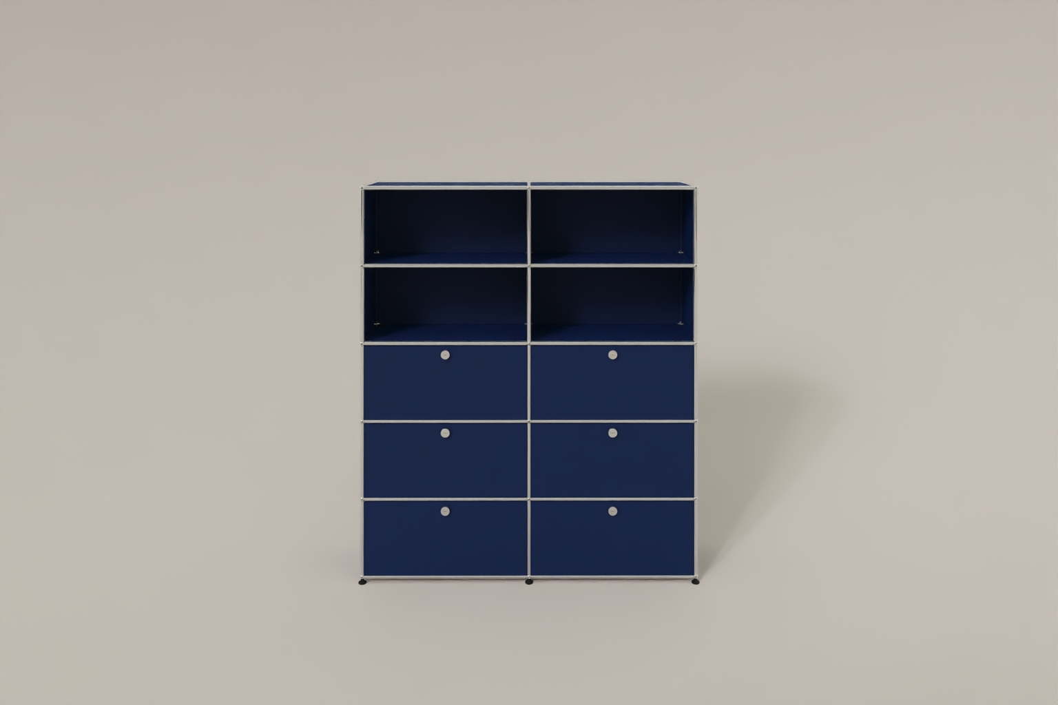 USM Haller Schrank/Regal mit 6 Klapptüren und offenen Fächern. Produktbild