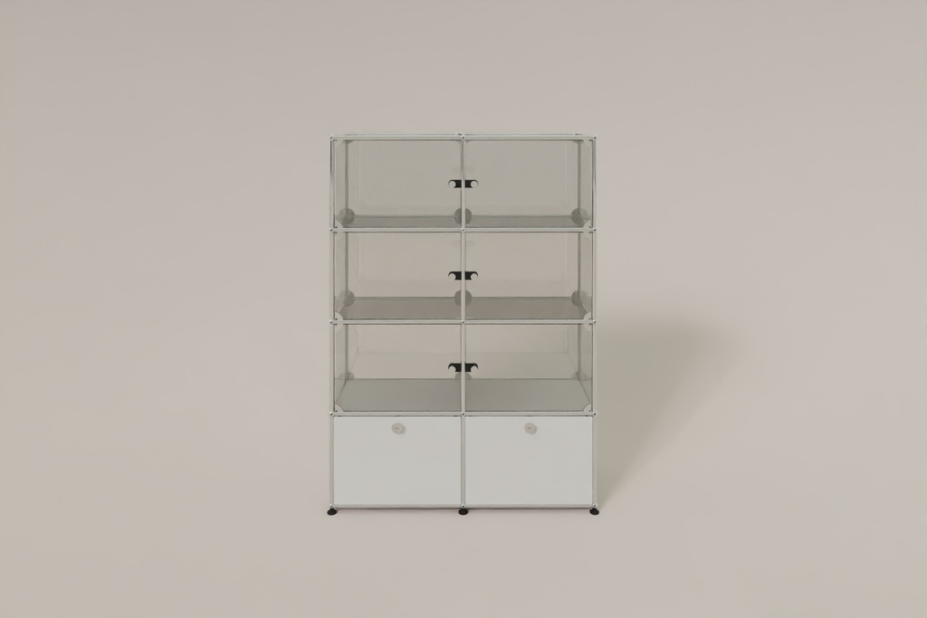 USM Haller Glasvitrine mit 6 Glastüren und 2 Klapptüren Produktbild