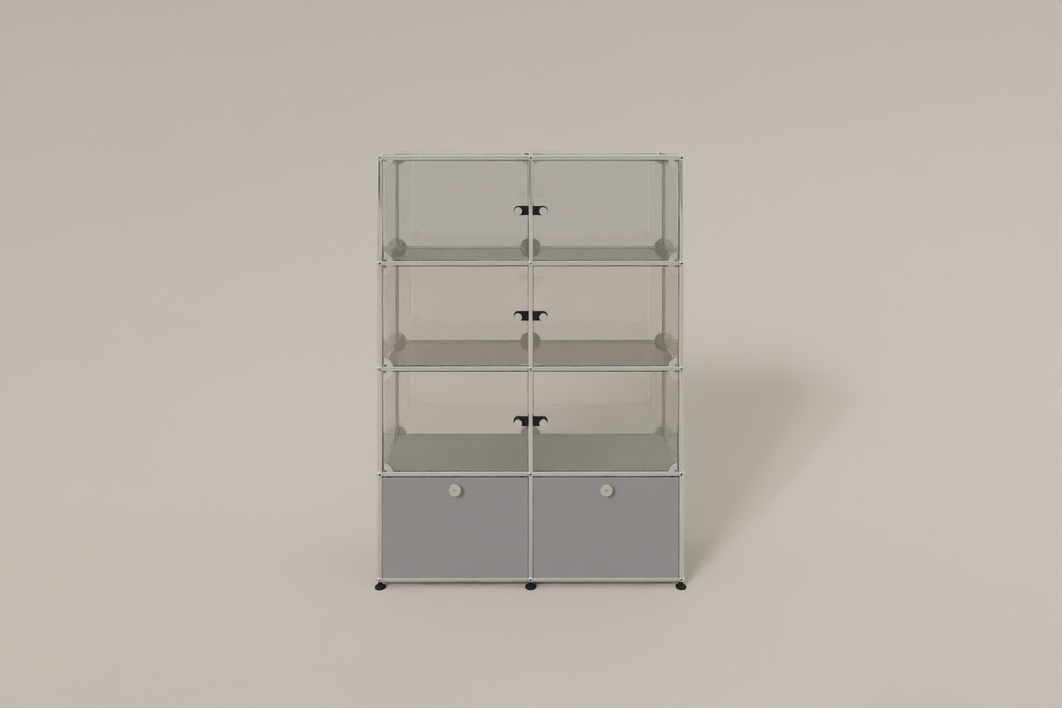 USM Haller Glasvitrine mit 6 Glastüren und 2 Klapptüren Produktbild