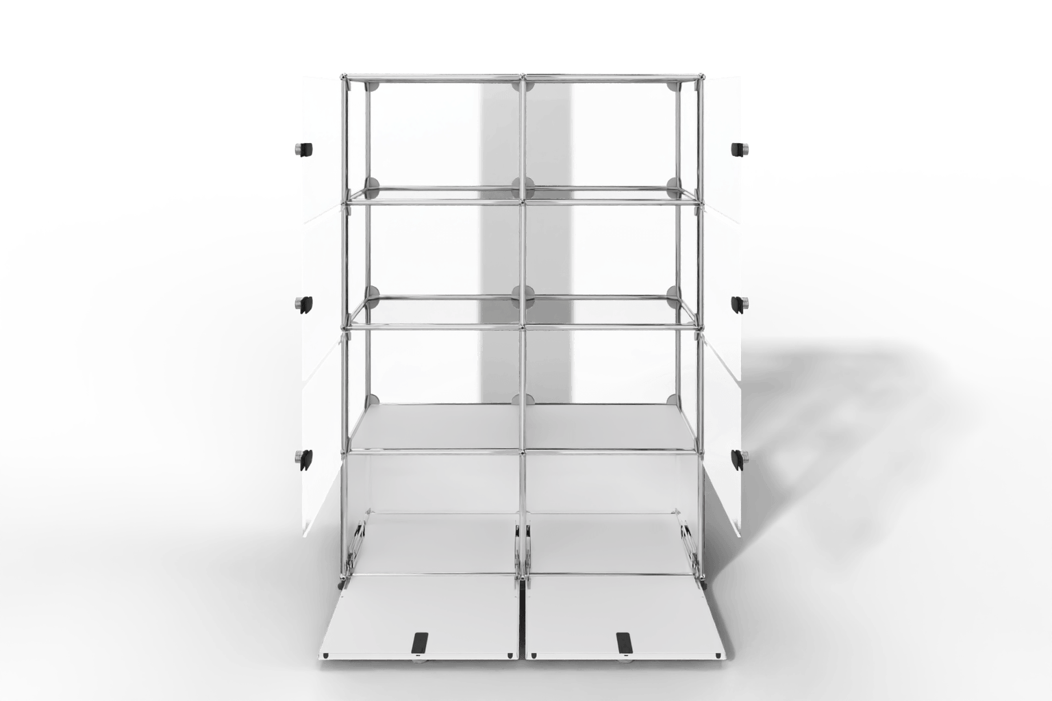 USM Haller Glasvitrine mit 6 Glastüren und 2 Klapptüren Produktbild