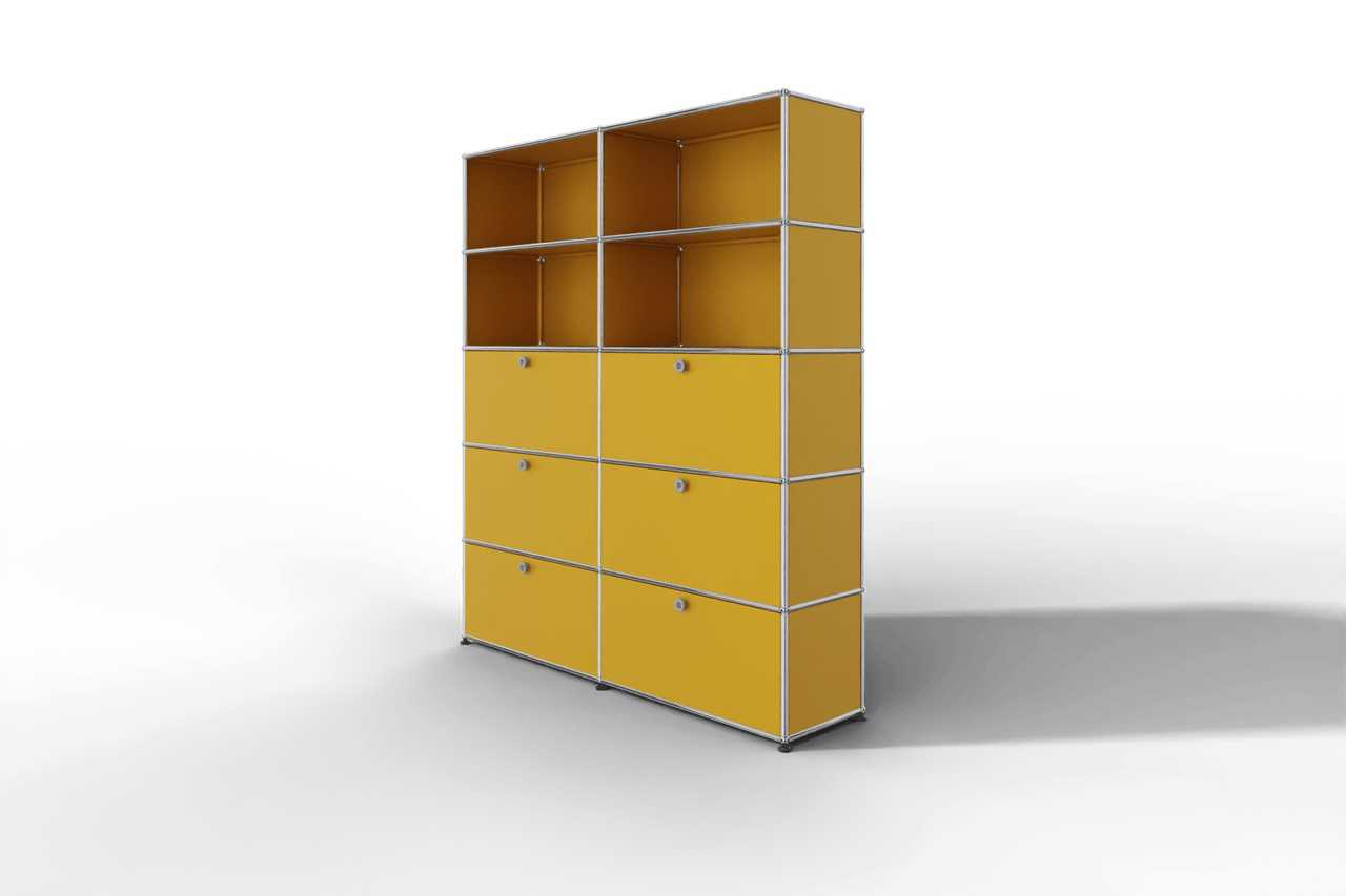 USM Haller Schrank/Regal mit 6 Klapptüren und offenen Fächern. Produktbild