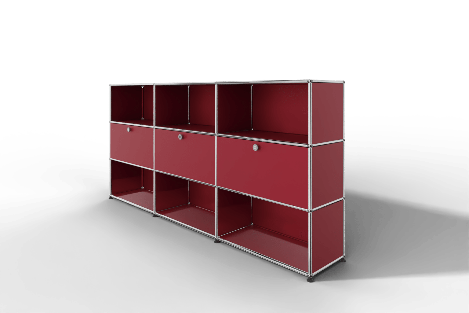 USM Haller Highboard mit 3 Klapptüren und 6 offenen Fächern Produktbild