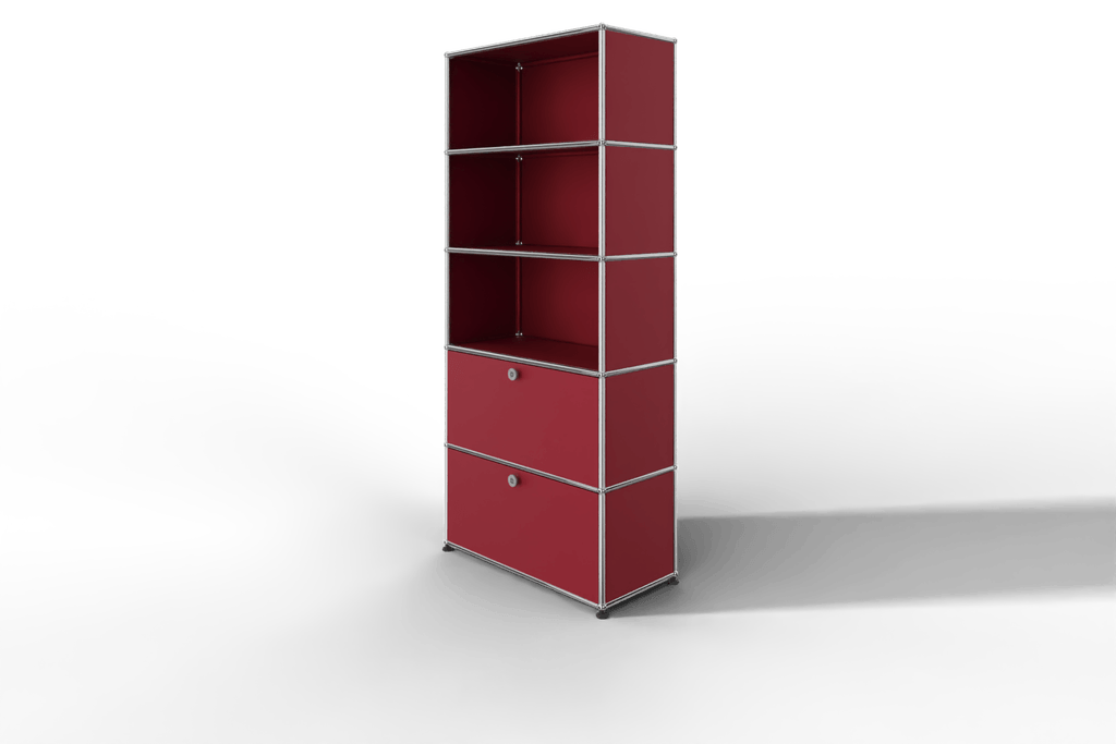 USM Haller Regal 750 mit 2 Klapptüren und 3 offenen Fächern Produktbild