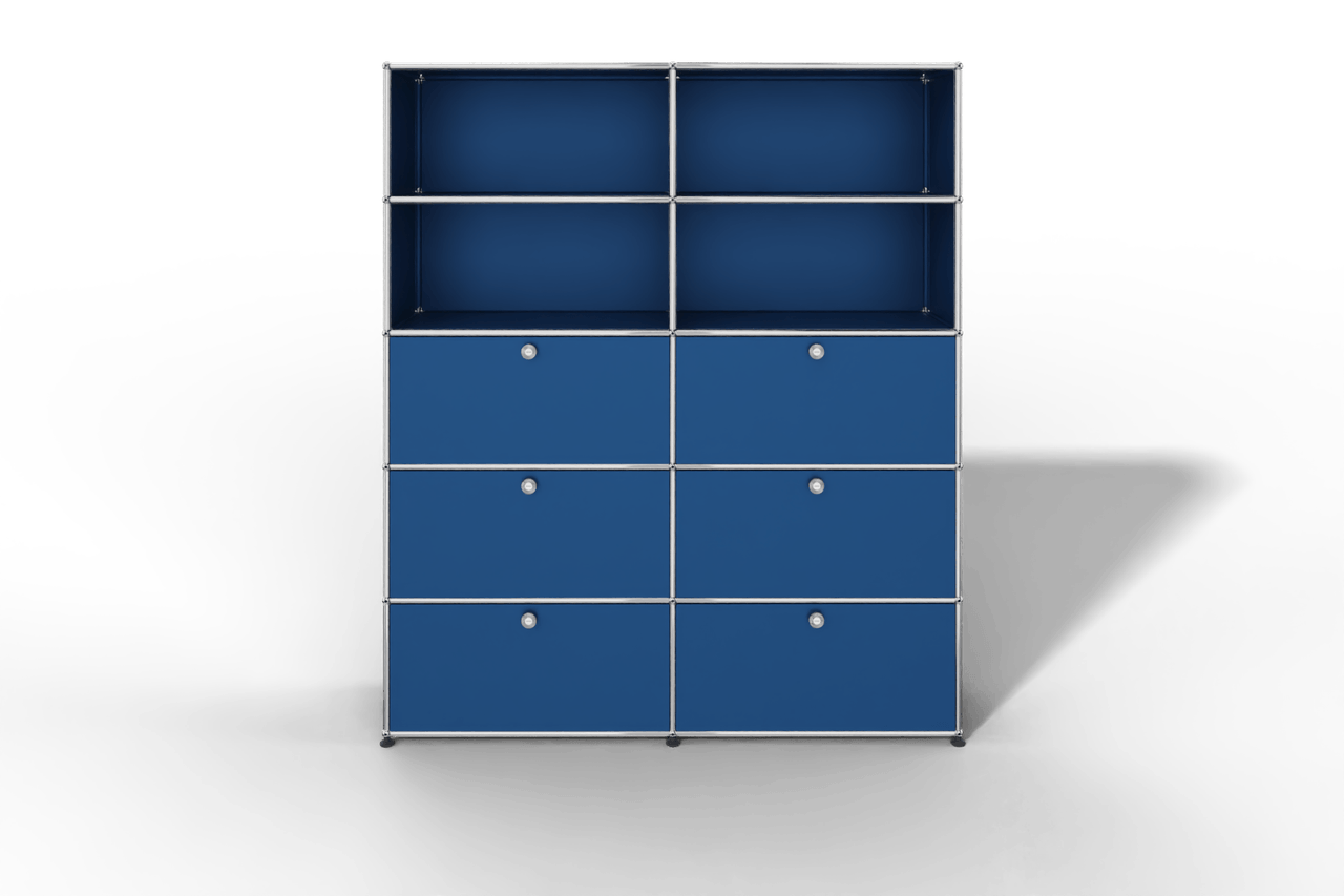 USM Haller Schrank/Regal mit 6 Klapptüren und offenen Fächern. Produktbild