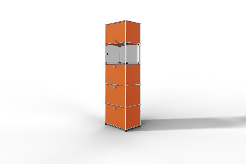 USM Haller schmales Regal mit Glasabteil Produktbild