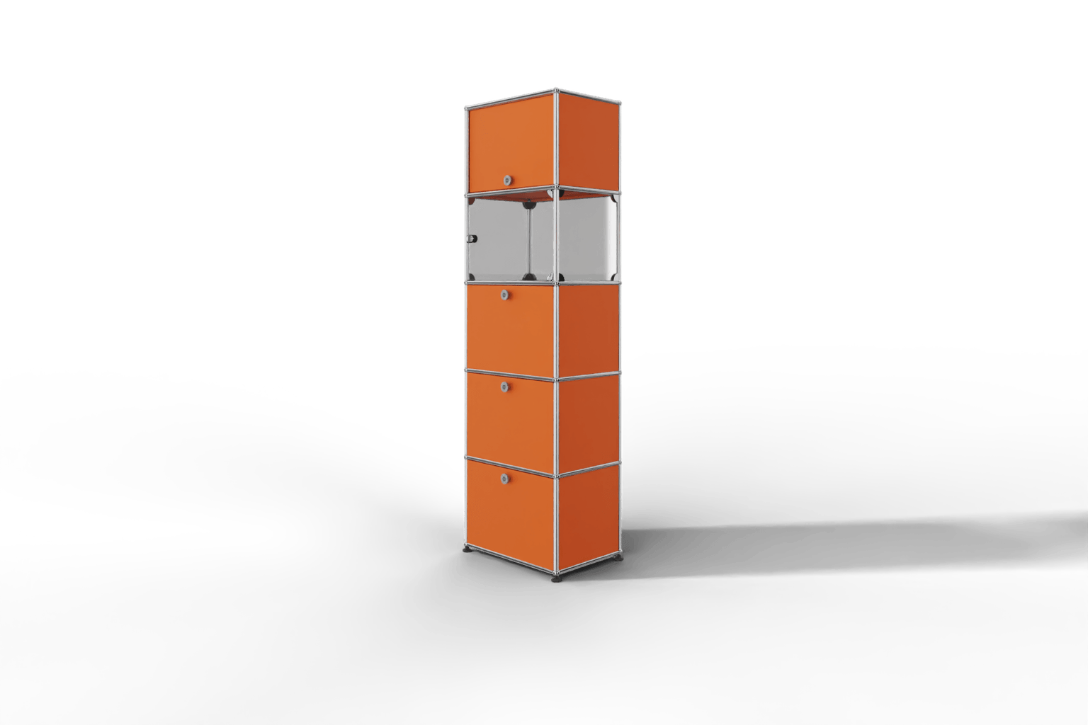 USM Haller schmales Regal mit Glasabteil Produktbild