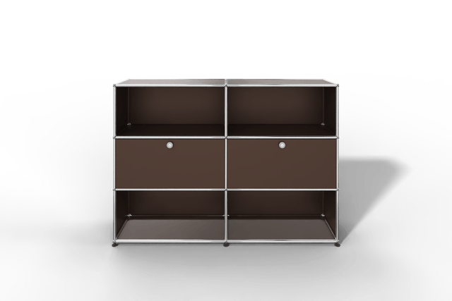 USM Haller Highboard mit 2 Klapptüren und 4 offenen Fächern in 14 Farben.