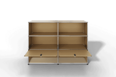 USM Haller Highboard mit 2 Klapptüren und 4 offenen Fächern in 14 Farben. Produktbild