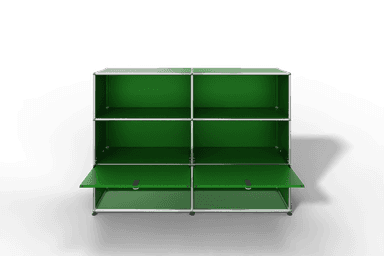 USM Haller Highboard mit 2 Klapptüren und 4 offenen Fächern in 14 Farben. Produktbild