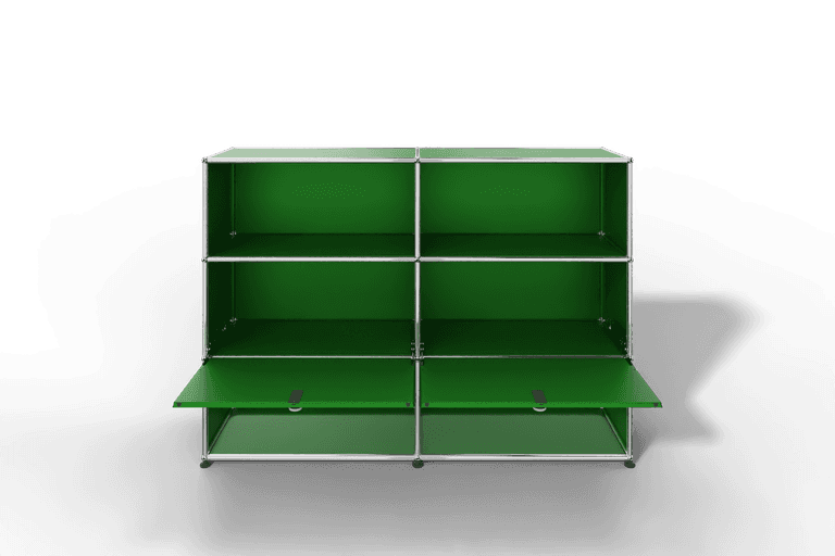 USM Haller Highboard mit 2 Klapptüren und 4 offenen Fächern in 14 Farben. Produktbild