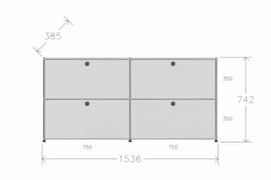 Original USM Haller Sideboard mit 4 Klapptüren in 24-reinweiss Produktbild