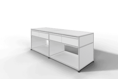 USM Haller Sideboard, mit 4 Schubladen A6 und 2 offenen Fächern. Tiefe 50 cm. Produktbild