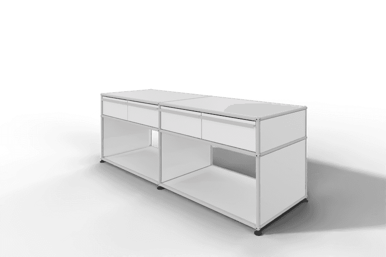 USM Haller Sideboard, mit 4 Schubladen A6 und 2 offenen Fächern. Tiefe 50 cm. Produktbild