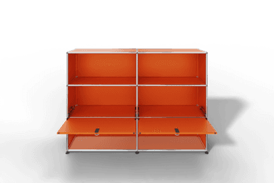 USM Haller Highboard mit 2 Klapptüren und 4 offenen Fächern in 14 Farben. Produktbild