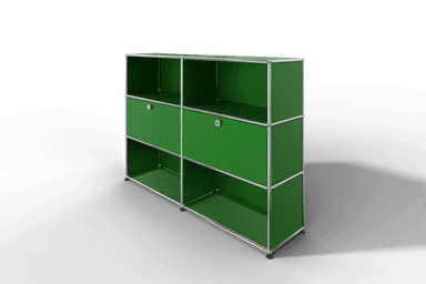 USM Haller Highboard mit 2 Klapptüren und 4 offenen Fächern in 14 Farben. Produktbild
