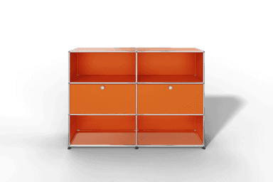 USM Haller Highboard mit 2 Klapptüren und 4 offenen Fächern in 14 Farben. Produktbild