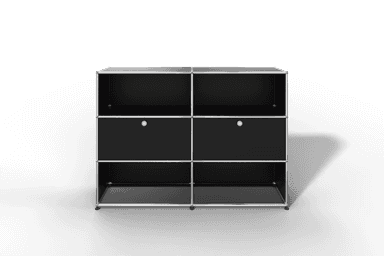 USM Haller Highboard mit 2 Klapptüren und 4 offenen Fächern in 14 Farben. Produktbild