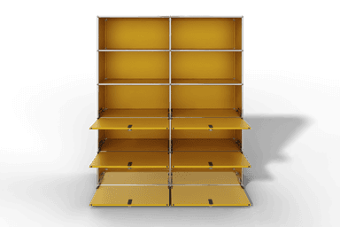 USM Haller Schrank/Regal mit 6 Klapptüren und offenen Fächern. Produktbild