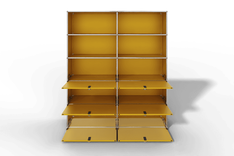 USM Haller Schrank/Regal mit 6 Klapptüren und offenen Fächern. Produktbild