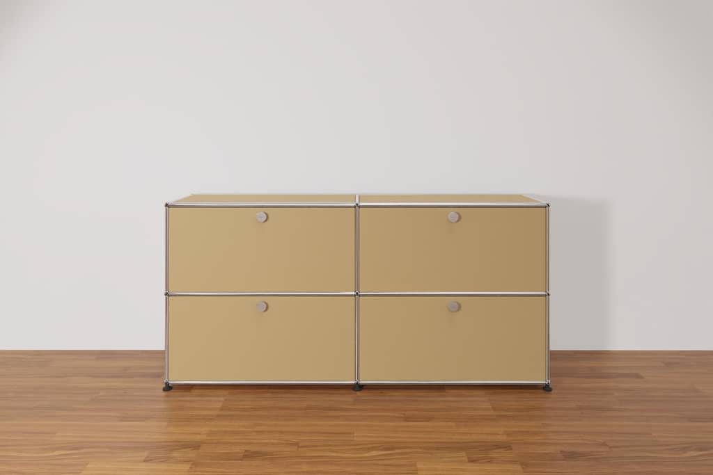 Original USM Haller Sideboard mit 4 Klapptüren in beige -Ausstellungsstück -