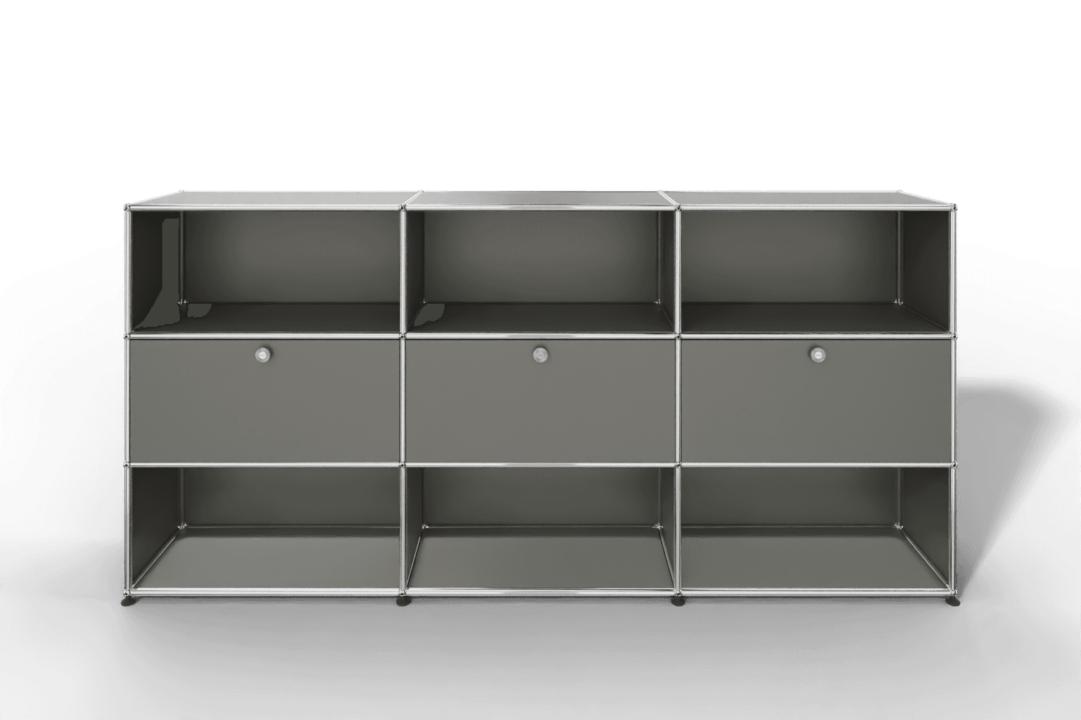 USM Haller Highboard mit 3 Klapptüren und 6 offenen Fächern Produktbild