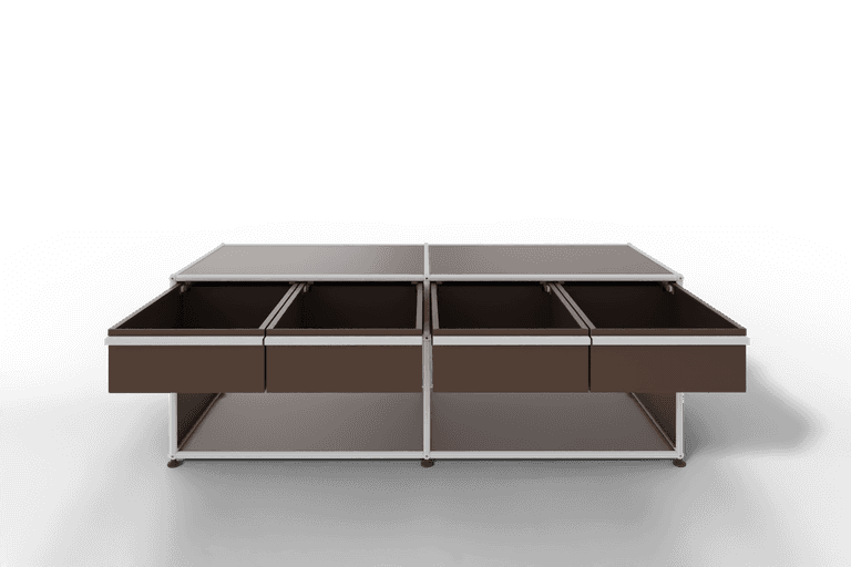 USM Haller Sideboard, mit 4 Schubladen A6 und 2 offenen Fächern. Tiefe 50 cm. Produktbild