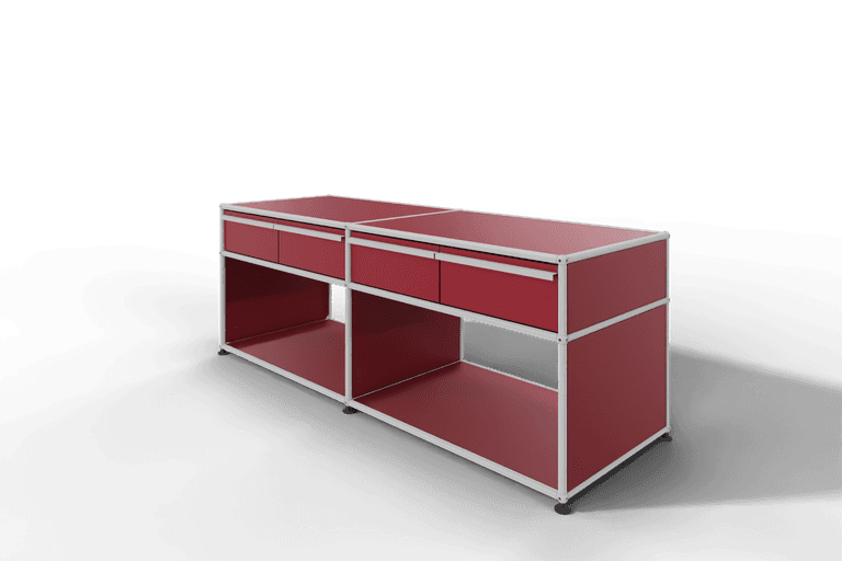 USM Haller Sideboard, mit 4 Schubladen A6 und 2 offenen Fächern. Tiefe 50 cm. Produktbild