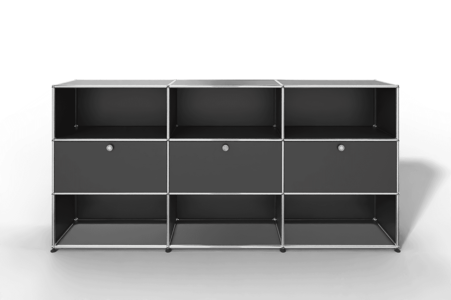 USM Haller Highboard mit 3 Klapptüren und 6 offenen Fächern Produktbild